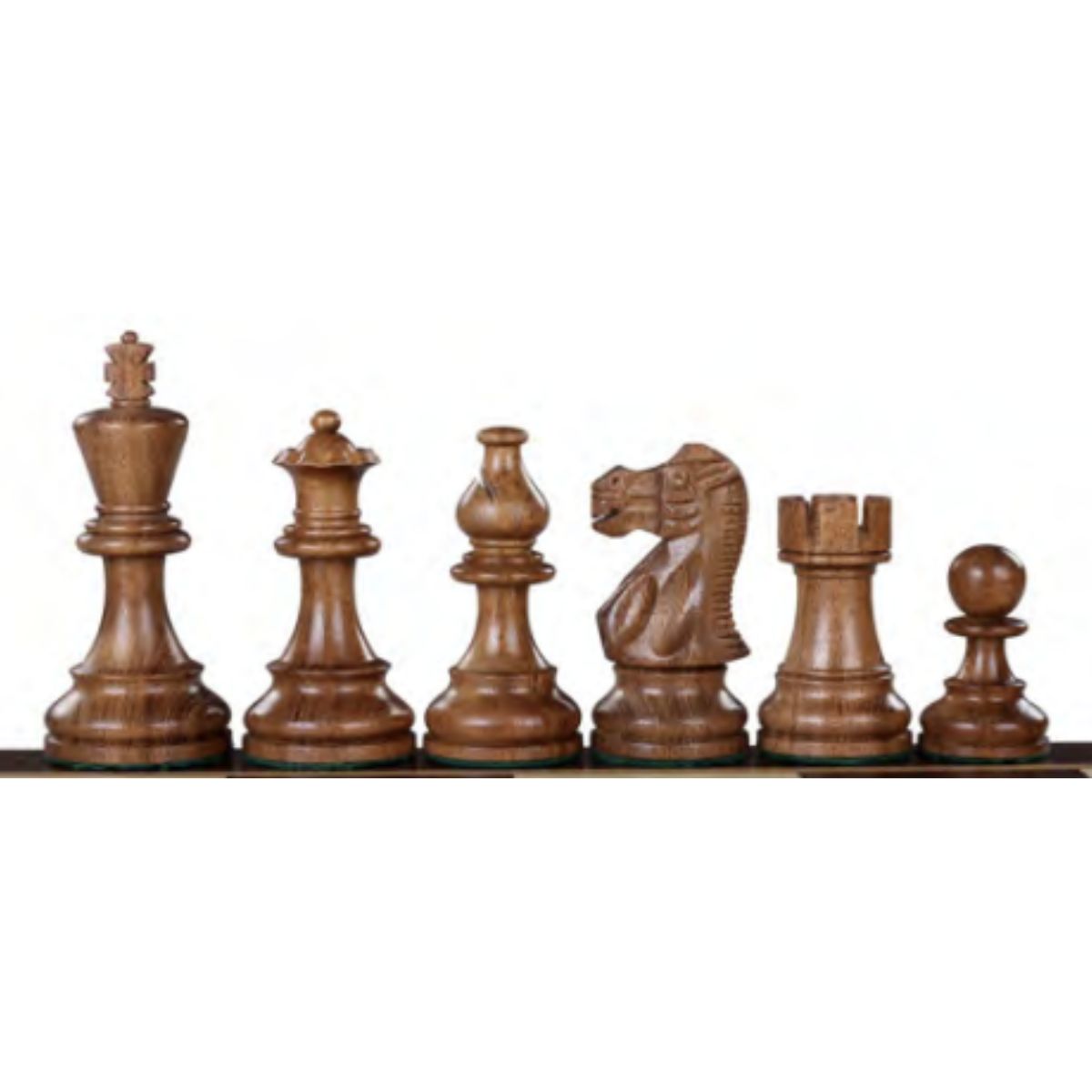Classic American Acacia Wood Chess Pieces 3.5" - Image 2