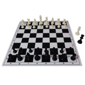 Pack Tablero plegable en 2 partes y Piezas de Ajedrez para Escuela