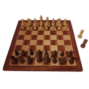 Pack tablero de madera Padauk + piezas de ajedrez acacia francesa 3,5