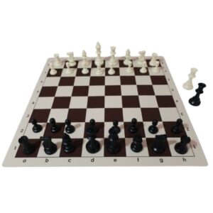Pack Tablero enrollable de vinilo y Piezas de Ajedrez para Escuela